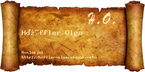 Höffler Olga névjegykártya